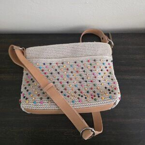 NEW The Sak Melrose Multi Color Beaded Crochet Shoulder/Crossbody Bag